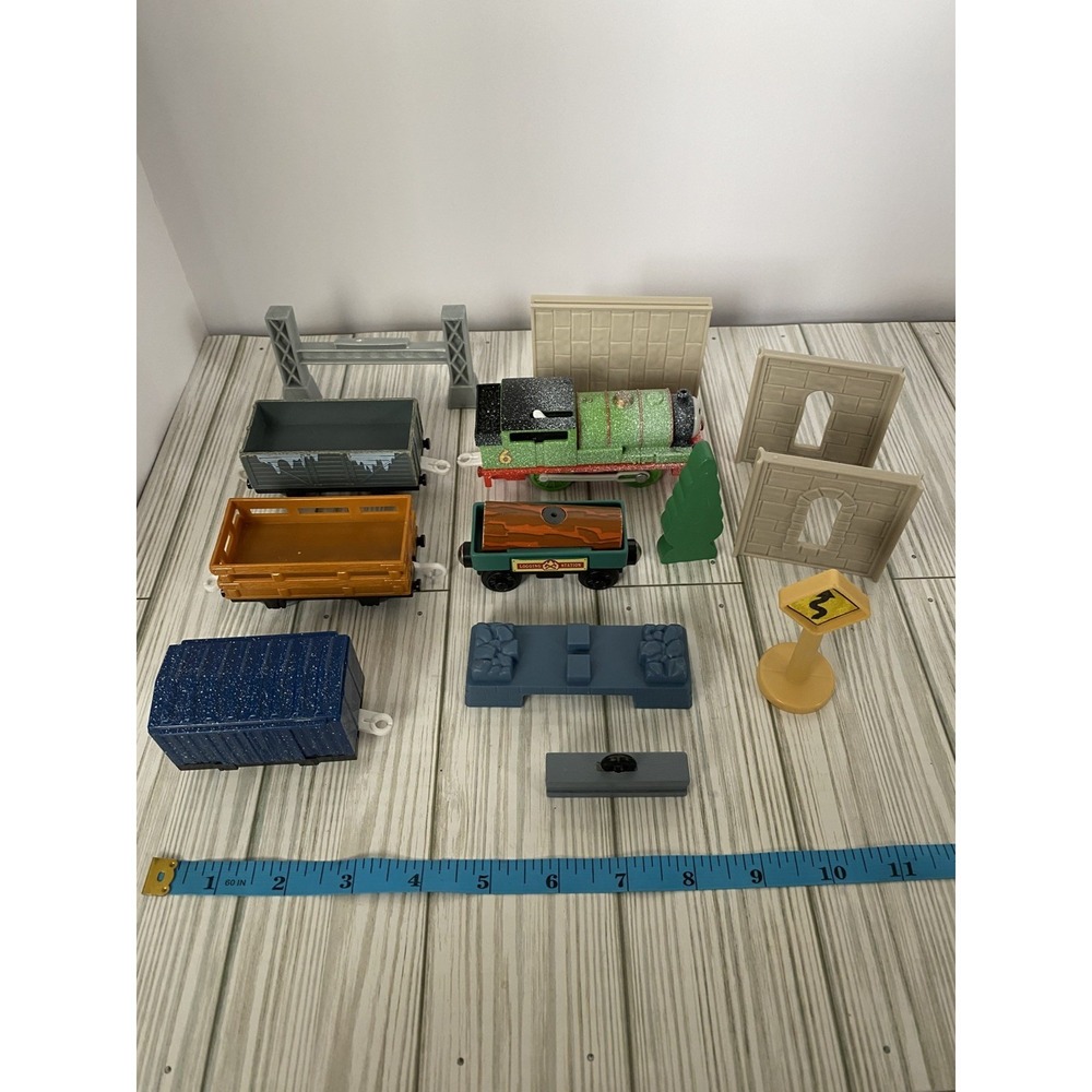 Lot of 13Track Master‎ Tomy Brand Train Accessories Percy Log Car Woooden Tree